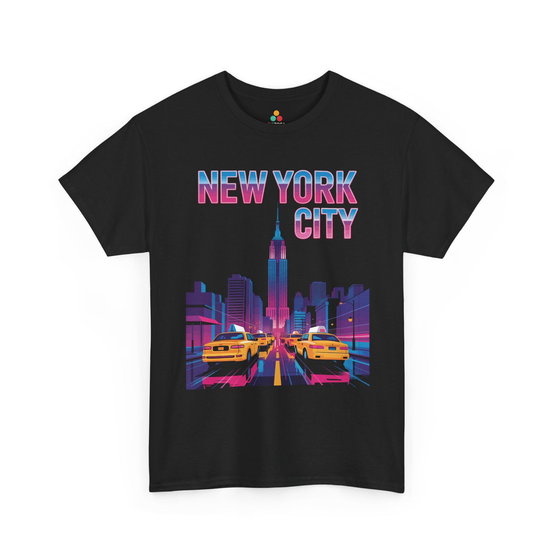 New York City Neon Taxi Unisex T-shirt Urban Skyline Streetwear Art | TEEZOCA 