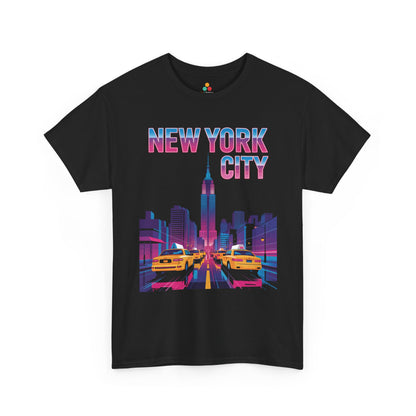 New York City Neon Taxi Unisex T-shirt Urban Skyline Streetwear Art | TEEZOCA 