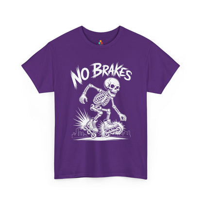 No Brakes Skeleton Skater Graphic Unisex T-shirt | TEEZOCA 