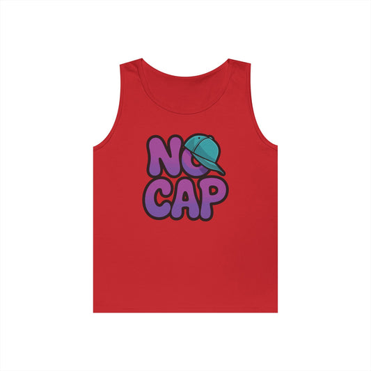 TEEZOCA No Cap Unisex Tank Top with streetwear slang typography No Cap Unisex Tank Top – Streetwear Slang Graphic Casual Summer Style | TEEZOCA 