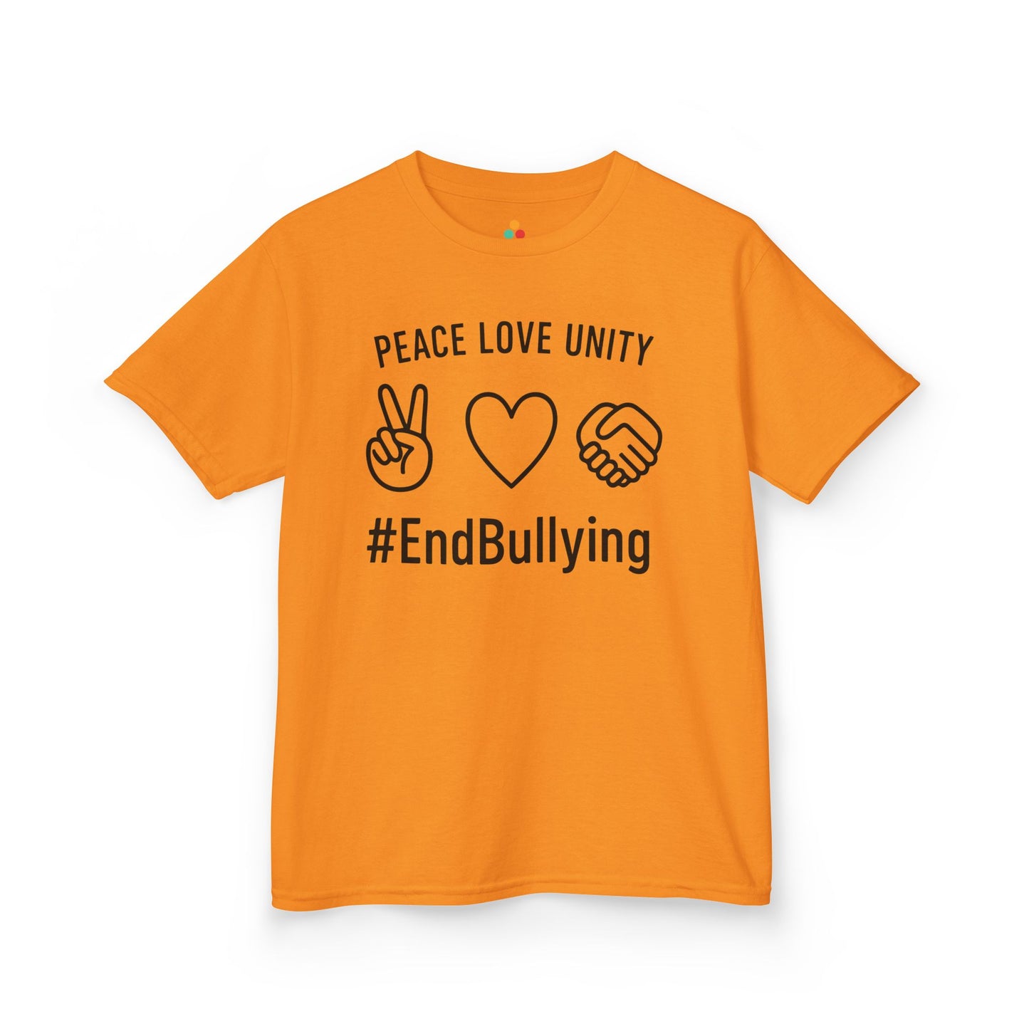 Peace Love Unity #EndBullying Orange Unity Day Kids T-shirt | TEEZOCA 