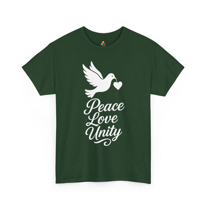 TEEZOCA Peace Love Unity dove graphic Unisex T-shirt for Unity Day Peace Love Unity Unisex T-shirt for Unity Day Kindness Awareness | TEEZOCA 