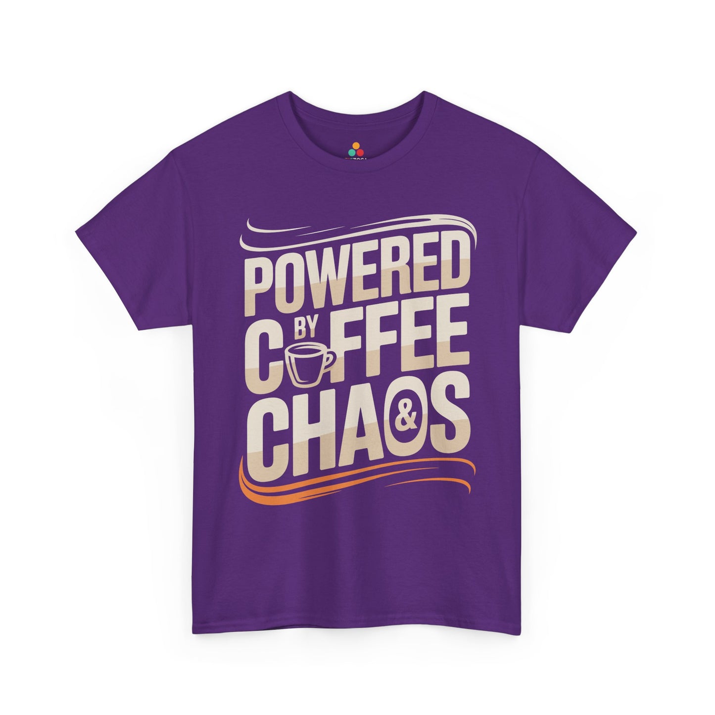 Powered by Coffee & Chaos Unisex T-shirt Funny Quote | TEEZOCA 