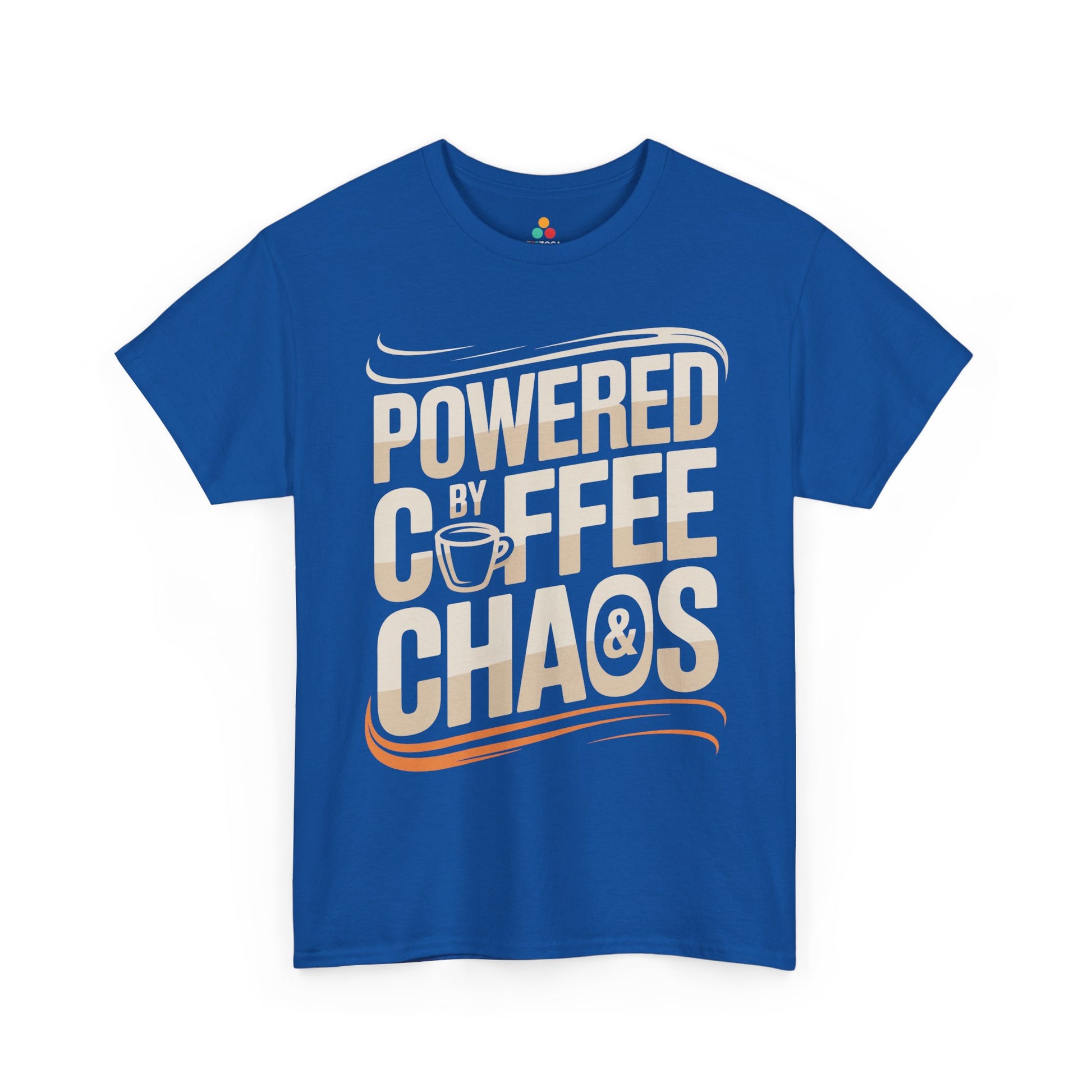 Powered by Coffee & Chaos Unisex T-shirt Funny Quote | TEEZOCA 