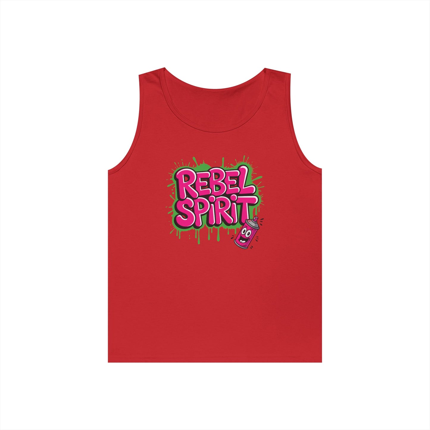 Rebel Spirit Graffiti Bubble Text Unisex Tank Top Streetwear Statement | TEEZOCA 