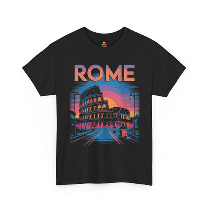 Rome Colosseum Sunset Scooter Street Retro City Unisex T-shirt | TEEZOCA 