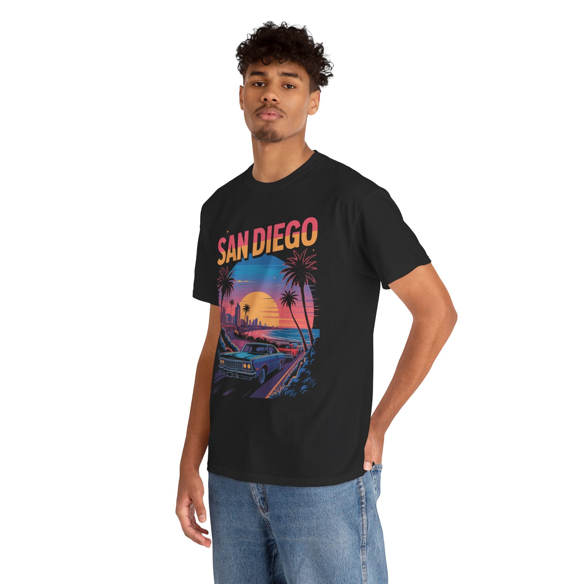 San Diego Sunset Coast Unisex T-shirt Retro Beach City Streetwear | TEEZOCA 