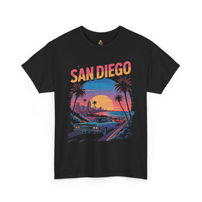 San Diego Sunset Coast Unisex T-shirt Retro Beach City Streetwear | TEEZOCA 