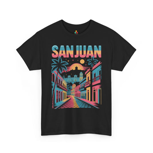San Juan Retro Night Unisex T-shirt Caribbean City Streetwear Art | TEEZOCA 