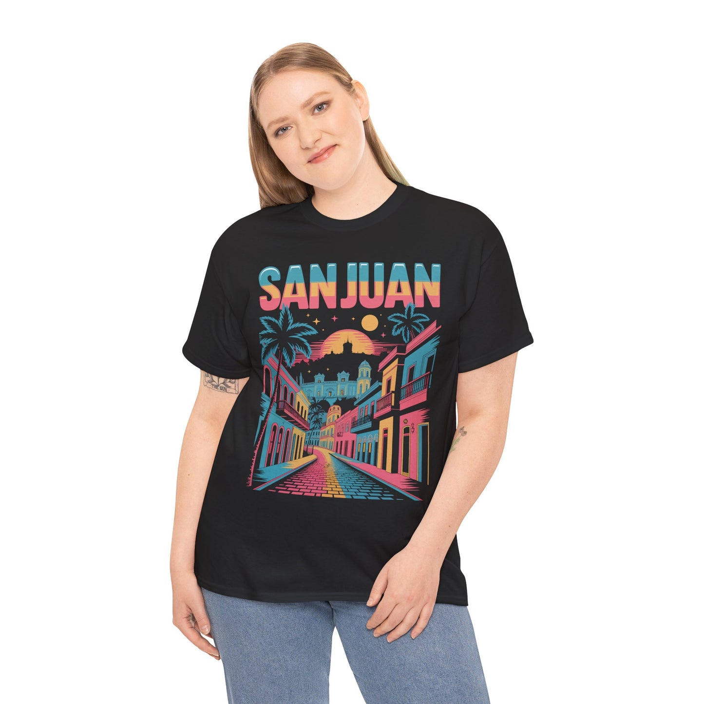 San Juan Retro Night Unisex T-shirt Caribbean City Streetwear Art | TEEZOCA 