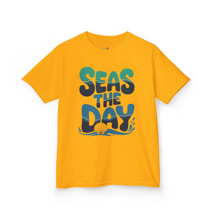 TEEZOCA Seas The Day ocean wave Kids T-shirt Seas The Day Ocean Wave Graphic Kids T-shirt | TEEZOCA 