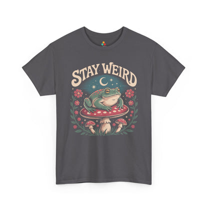 TEEZOCA Stay Weird frog mushroom aesthetic Unisex T-shirt Stay Weird Frog  — Cute Retro Mushroom Graphic T-Shirt | TEEZOCA 