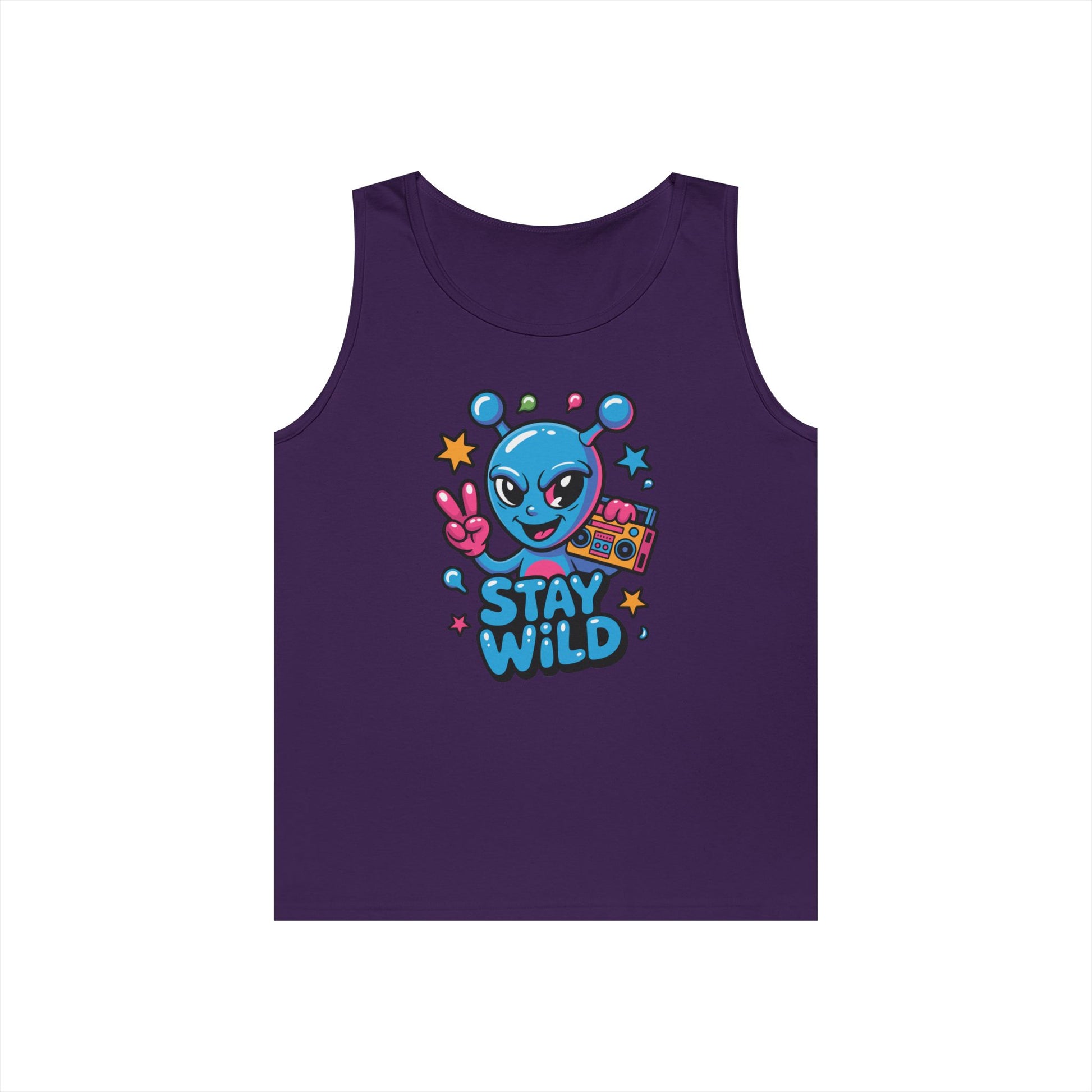Stay Wild Alien Boombox Street Art Unisex Tank Top for Summer Vibes | TEEZOCA 