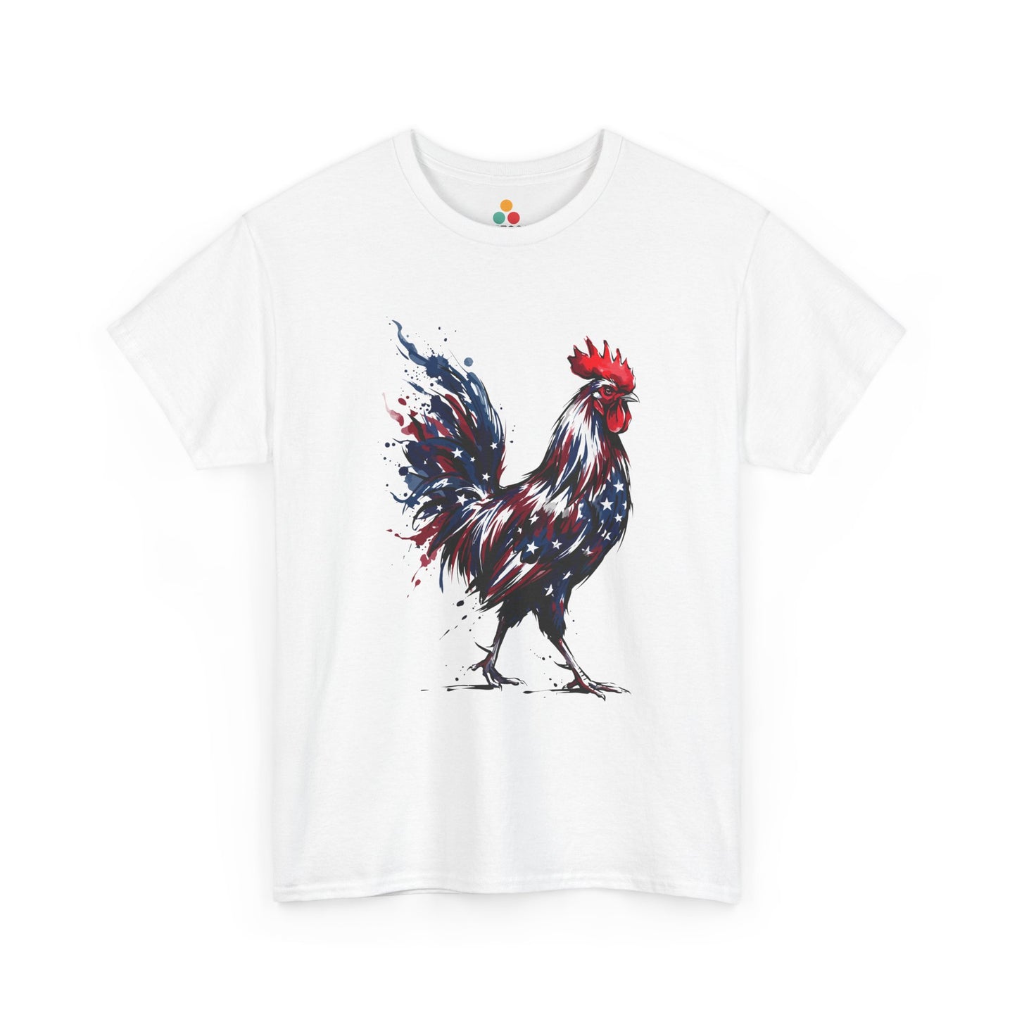 White Patriotic American Rooster T-Shirt – USA 250th Anniversary 4th of July 2026 Gift | TEEZOCA 