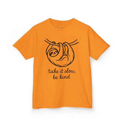 TEEZOCA Take It Slow Be Kind sloth orange Unity Day Kids T-shirt Take It Slow Be Kind Orange Unity Day Kids T-shirt | TEEZOCA 