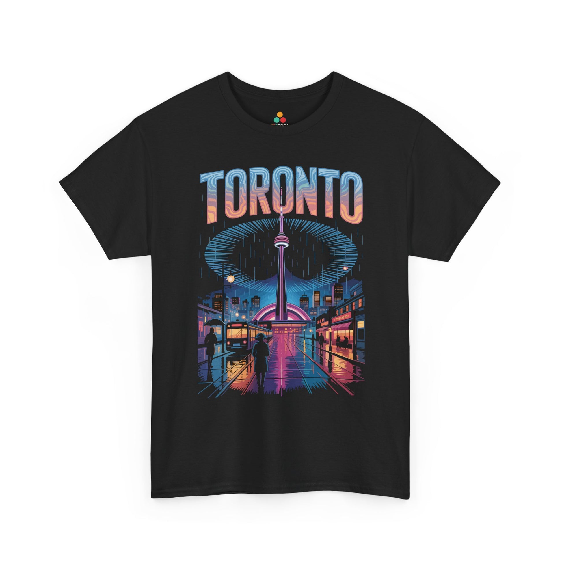 Toronto Neon Night Unisex T-shirt — Urban Skyline Streetwear Art | TEEZOCA 