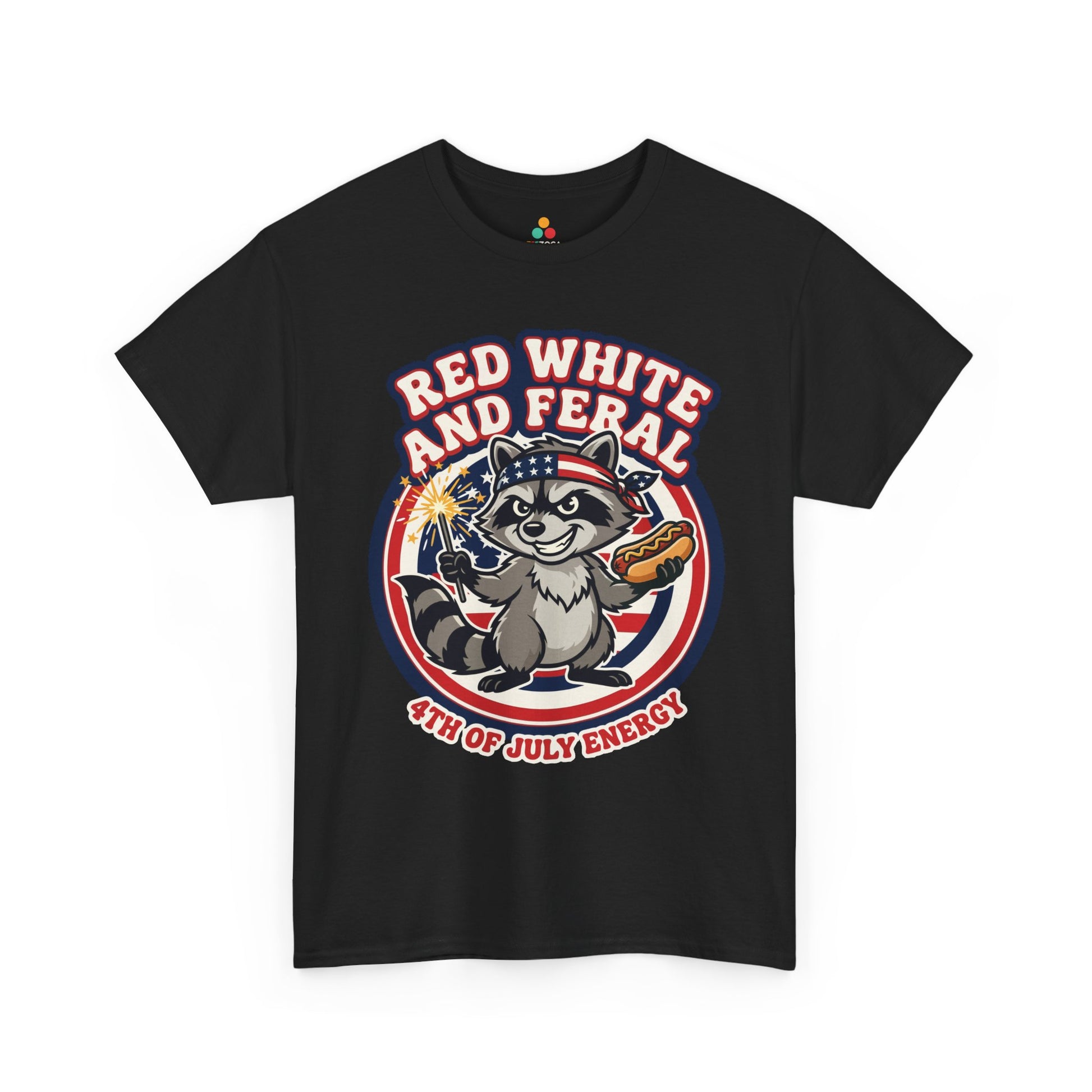 TEEZOCA Trash Panda Shirt t-shirt for Funny 4th of July Shirts, featuring cute raccoon art and party-ready red, white, and blue style.
