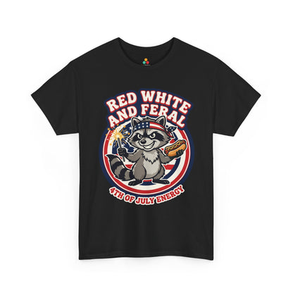 TEEZOCA Trash Panda Shirt t-shirt for Funny 4th of July Shirts, featuring cute raccoon art and party-ready red, white, and blue style.
