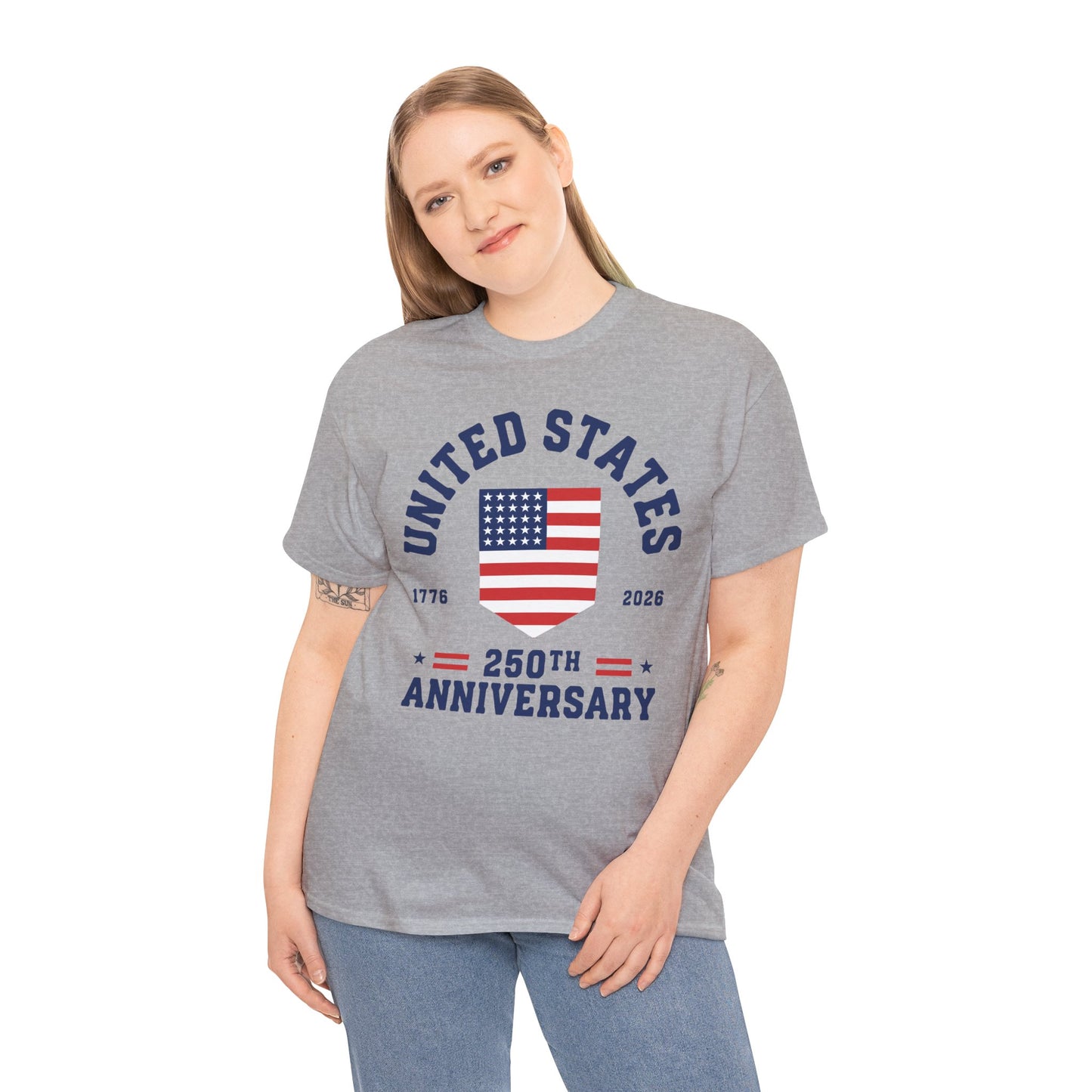 TEEZOCA USA 250 Shirt t-shirt with a minimalist patriotic flag layout for 4th of July Shirts and America 250 events.
