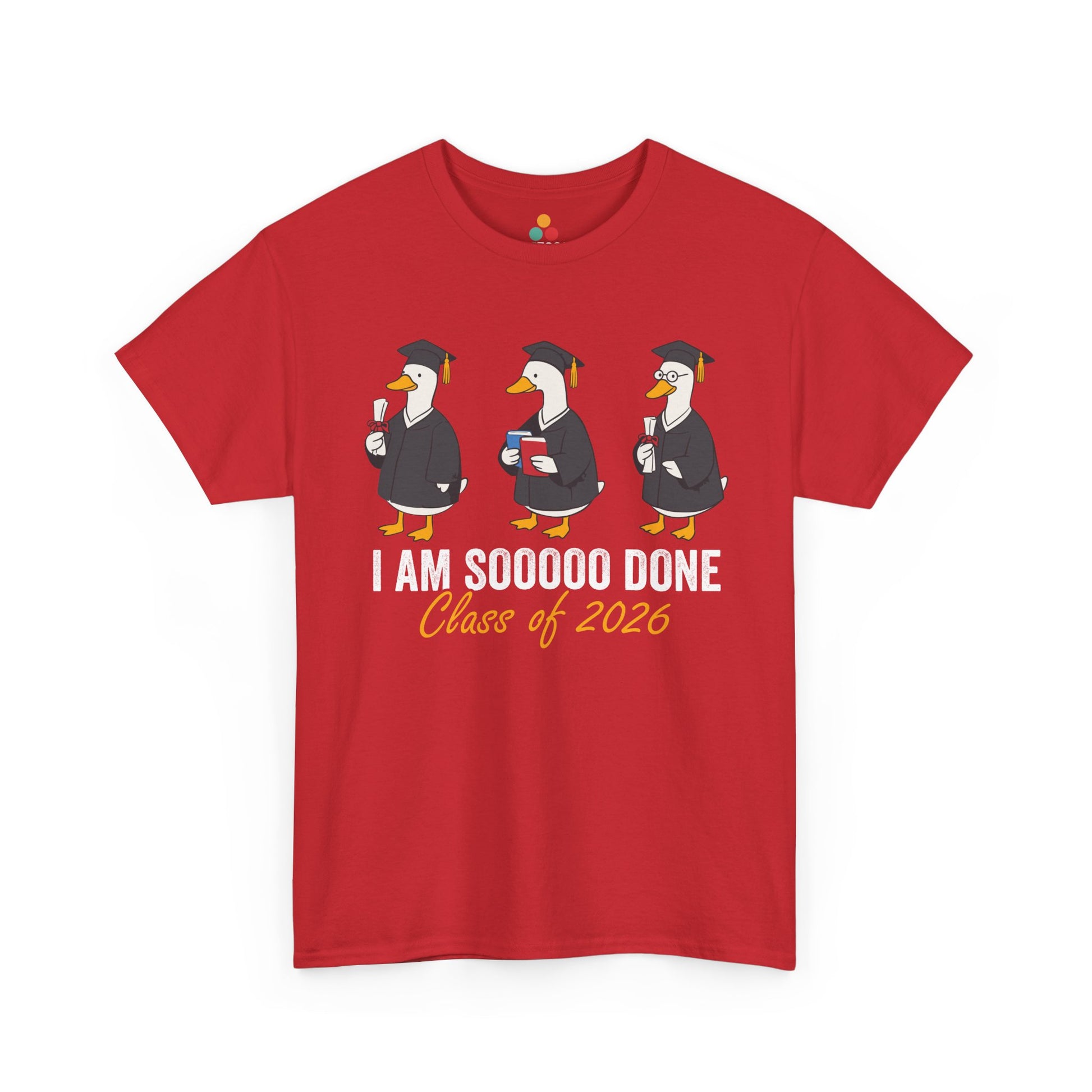 TEEZOCA Unisex T-shirt designed as a cute graduation shirt with meme-style goose humor for senior 2026 grads.
