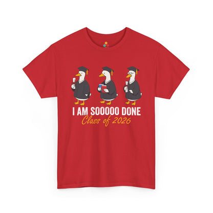 TEEZOCA Unisex T-shirt designed as a cute graduation shirt with meme-style goose humor for senior 2026 grads.
