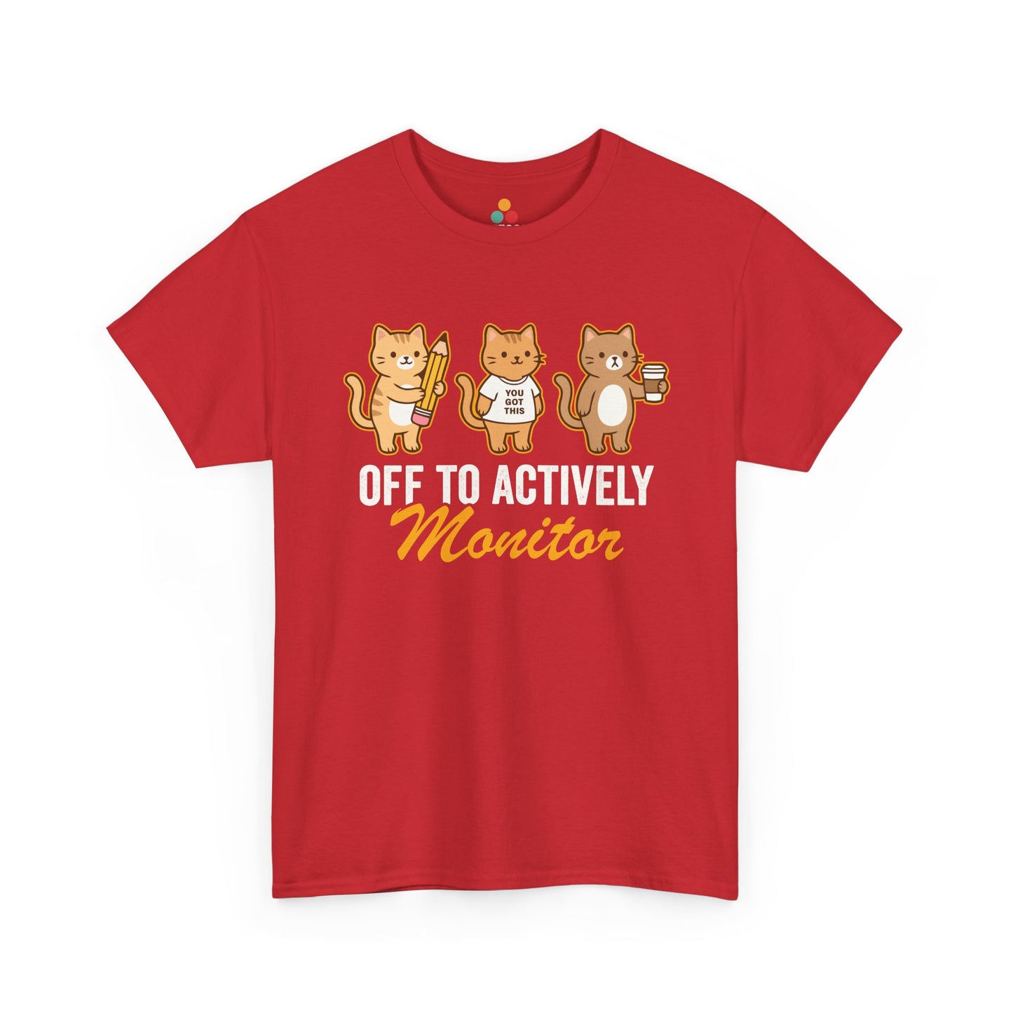 TEEZOCA Unisex T-shirt designed as a funny cat tee and cat gifts for teachers idea with classroom cat artwork.
