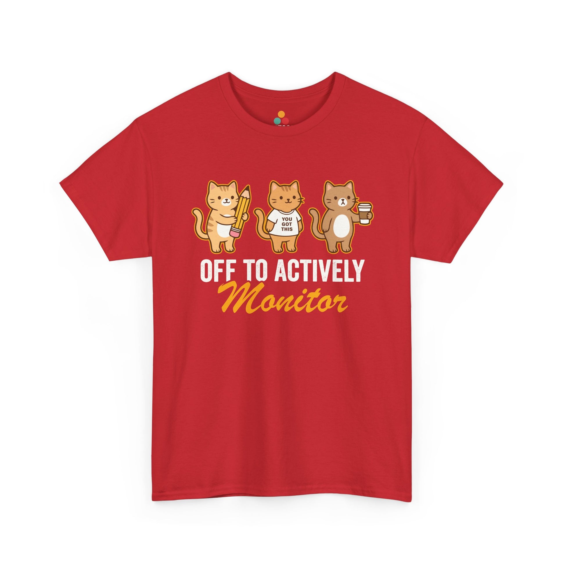TEEZOCA Unisex T-shirt designed as a funny cat tee and cat gifts for teachers idea with classroom cat artwork.
