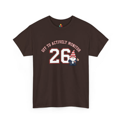 TEEZOCA Unisex T-shirt designed as a teacher graphic tee with gnome artwork, state testing humor, and number 26 detail.
