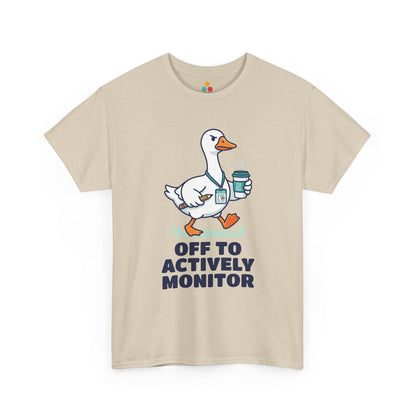 TEEZOCA Unisex T-shirt designed as a test day teacher shirt with silly goose coffee art and teacher appreciation appeal.
