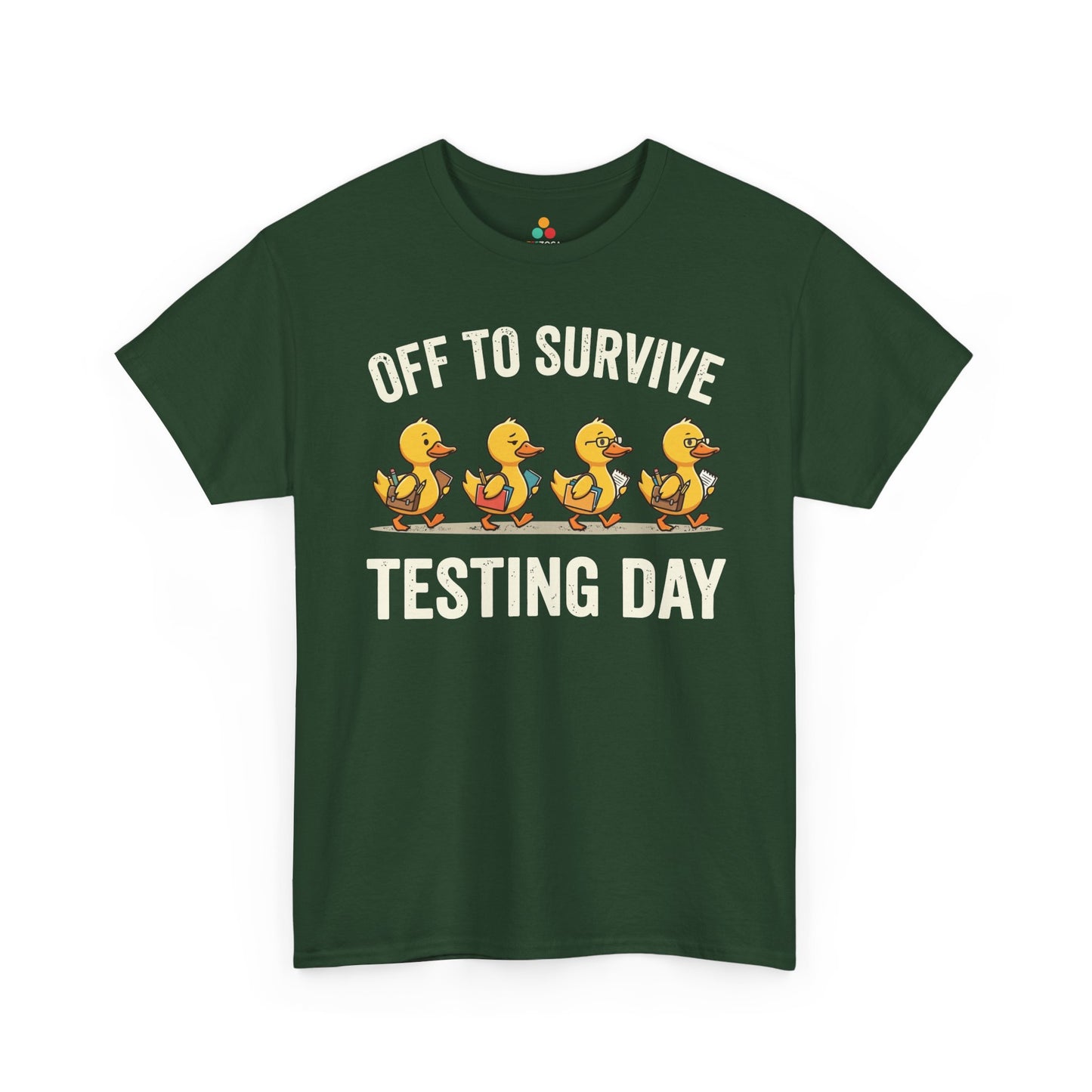 Funny Teacher Shirt Unisex T-shirt Testing Day Duck Gift Tee | TEEZOCA 