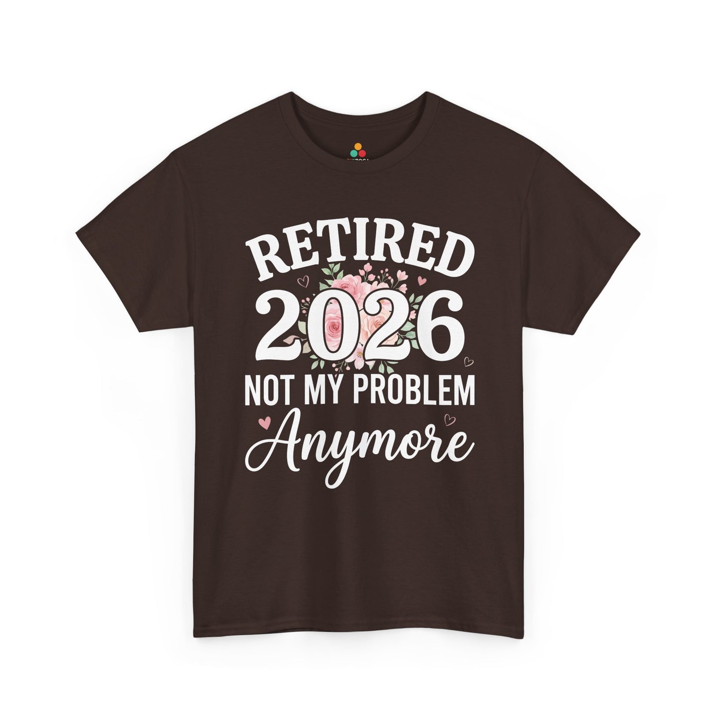 TEEZOCA Unisex T-shirt for retirement gift for women with floral 2026-inspired design, pink hearts, and sweet celebration details.
