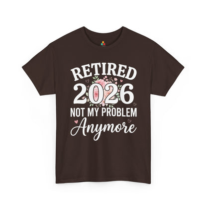 TEEZOCA Unisex T-shirt for retirement gift for women with floral 2026-inspired design, pink hearts, and sweet celebration details.
