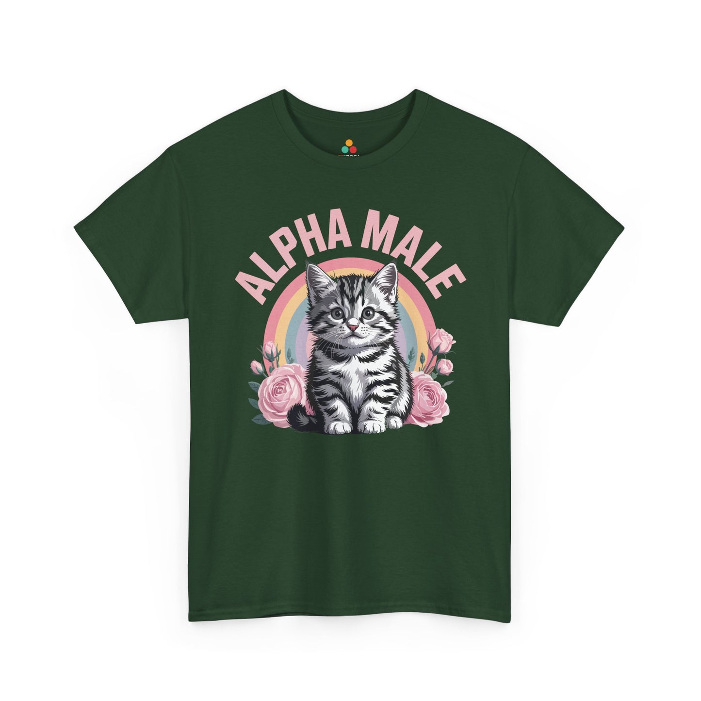 TEEZOCA Unisex T-shirt made as a cat dad tee with cute kitten graphic and anti-bro humor.
