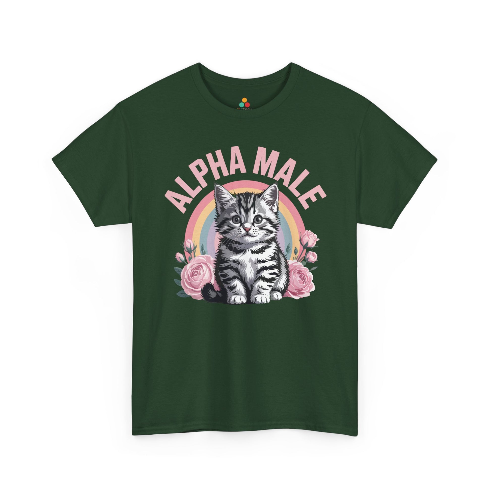 TEEZOCA Unisex T-shirt made as a cat dad tee with cute kitten graphic and anti-bro humor.

