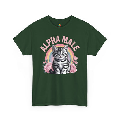 TEEZOCA Unisex T-shirt made as a cat dad tee with cute kitten graphic and anti-bro humor.
