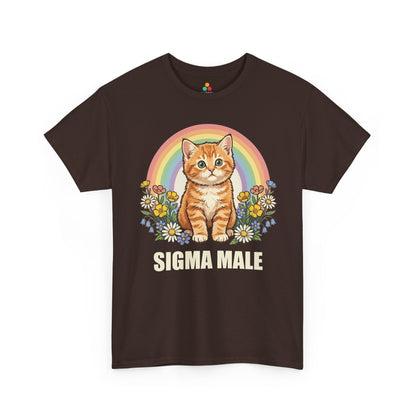 TEEZOCA Unisex T-shirt made as a cat dad tee with sigma kitten design and sarcastic cat lover humor.
