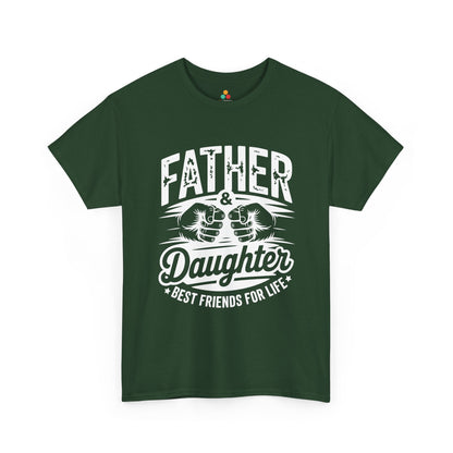 TEEZOCA Unisex T-shirt made as a girl dad shirt with father and daughter fist bump graphic and funny family pride.
