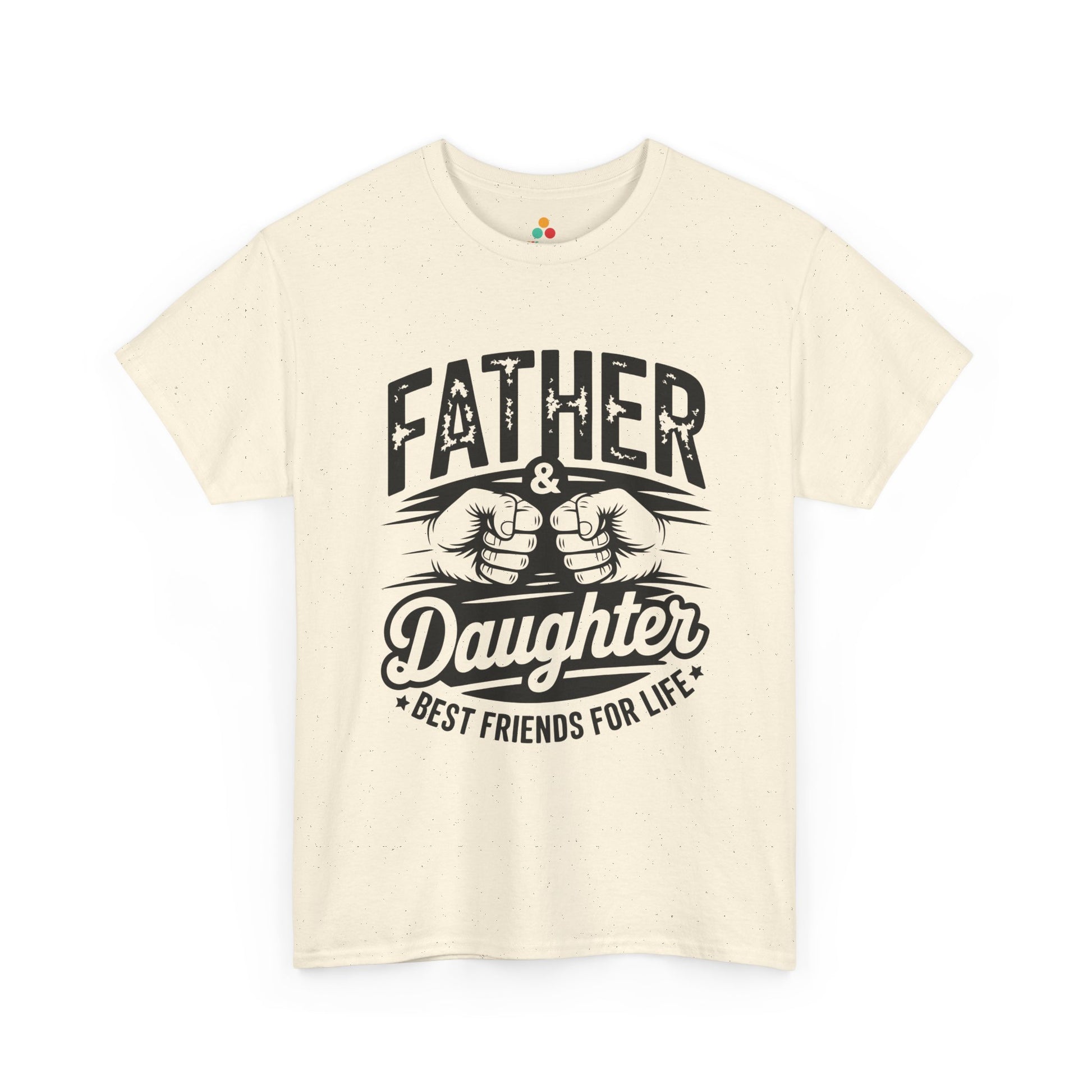 TEEZOCA Unisex T-shirt made as a girl dad shirt with father and daughter fist bump graphic and funny family pride.
