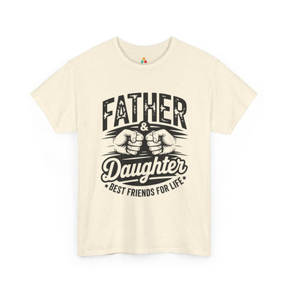 TEEZOCA Unisex T-shirt made as a girl dad shirt with father and daughter fist bump graphic and funny family pride.
