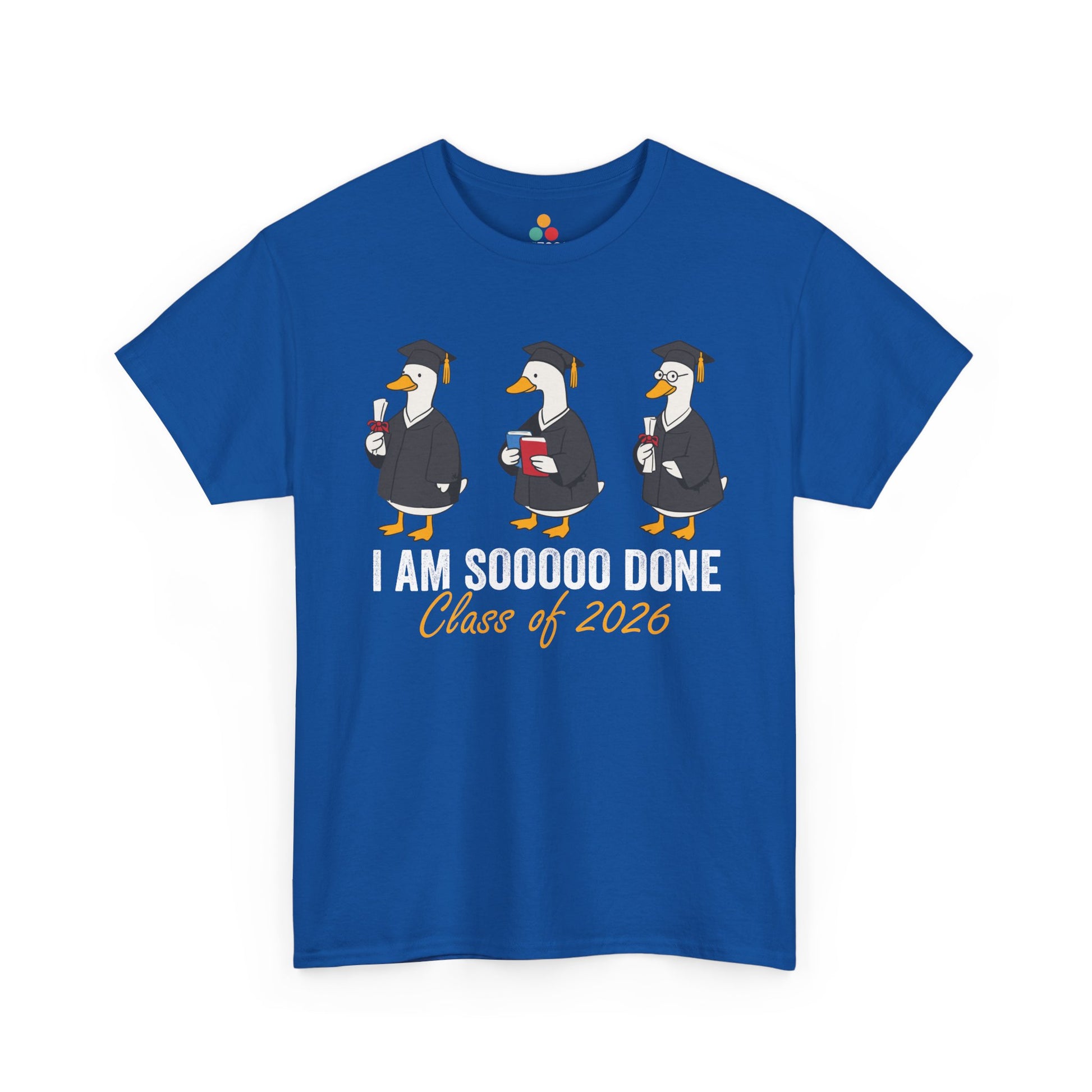 TEEZOCA Unisex T-shirt made as a senior 2026 shirt with cute goose graduation art and funny grad message.
