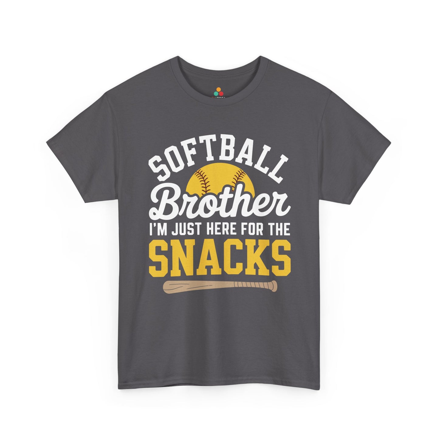 TEEZOCA Unisex T-shirt made for softball shirts for brothers with Softball Brother and snack-focused wording.
