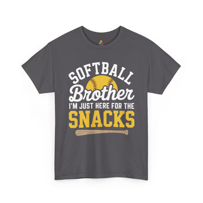 TEEZOCA Unisex T-shirt made for softball shirts for brothers with Softball Brother and snack-focused wording.
