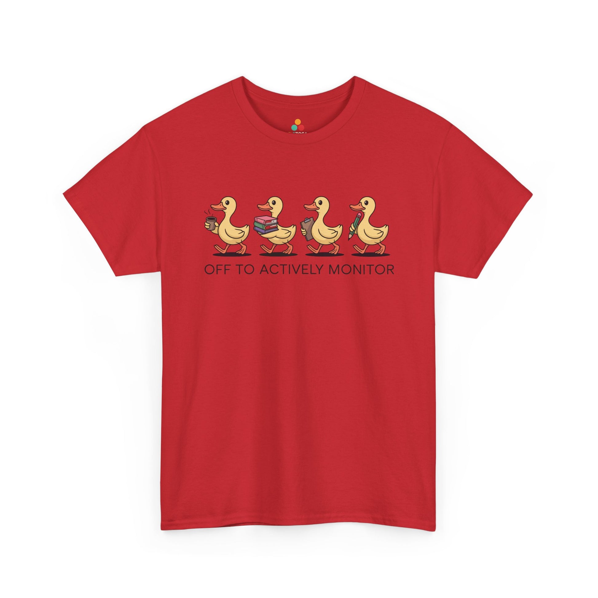 Funny Duck Teacher Shirt Unisex T-shirt, Actively Monitor Gift | TEEZOCA 
