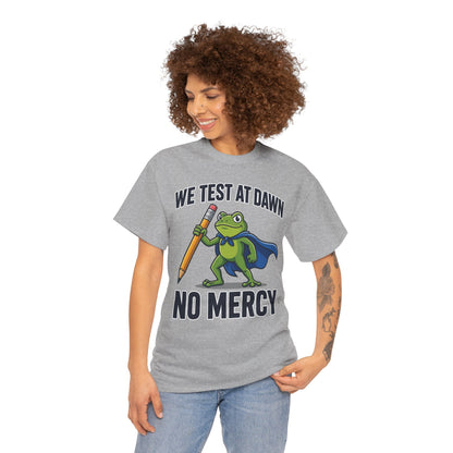 Funny Teacher Shirt We Test at Dawn Frog Unisex T-shirt | TEEZOCA 
