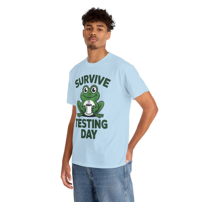 Funny Teacher Shirt State Testing Frog Coffee Unisex T-shirt | TEEZOCA 