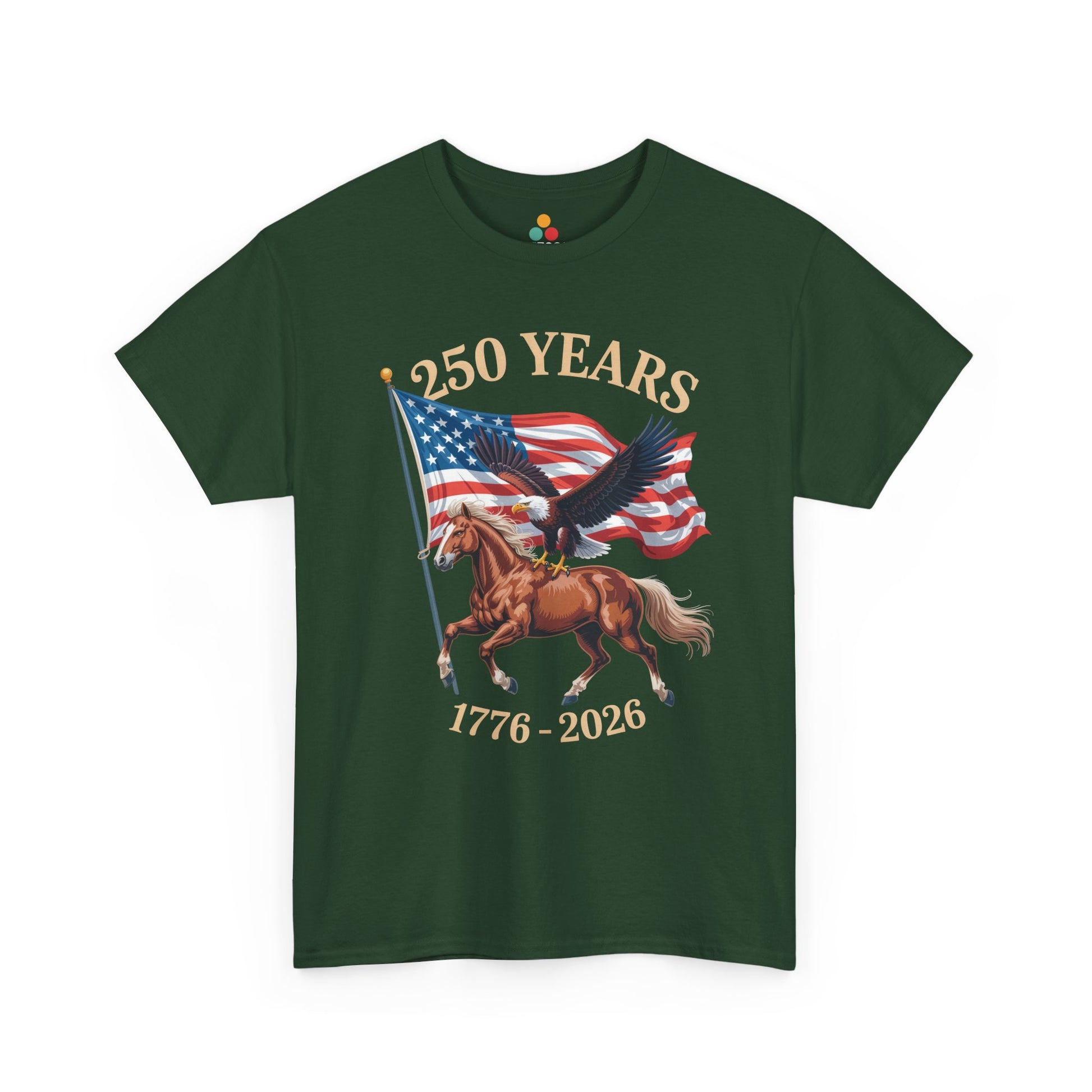TEEZOCA Western 4th of July Shirt t-shirt with patriotic horse artwork for country concerts and 2026 celebrations.
