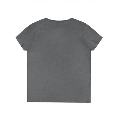 Abstract Cat Heartbeat V-Neck T-Shirt Minimal Pet Lover Statement Tee | TEEZOCA 