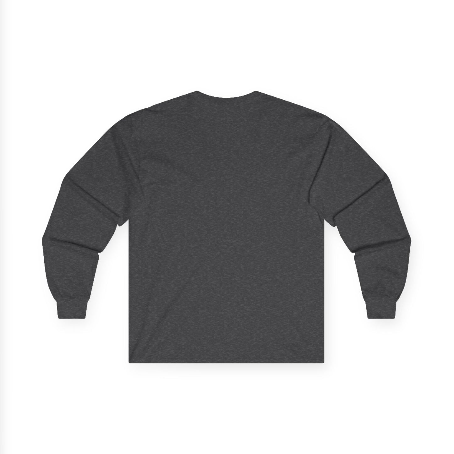 TEEZOCA abstract ocean inspired artwork unisex long-sleeve t-shirt Plain dark gray long-sleeve shirt on a white background