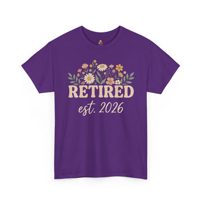 Retired Est 2026 Floral Unisex T-shirt Aesthetic Retirement Gift Shirt | TEEZOCA 