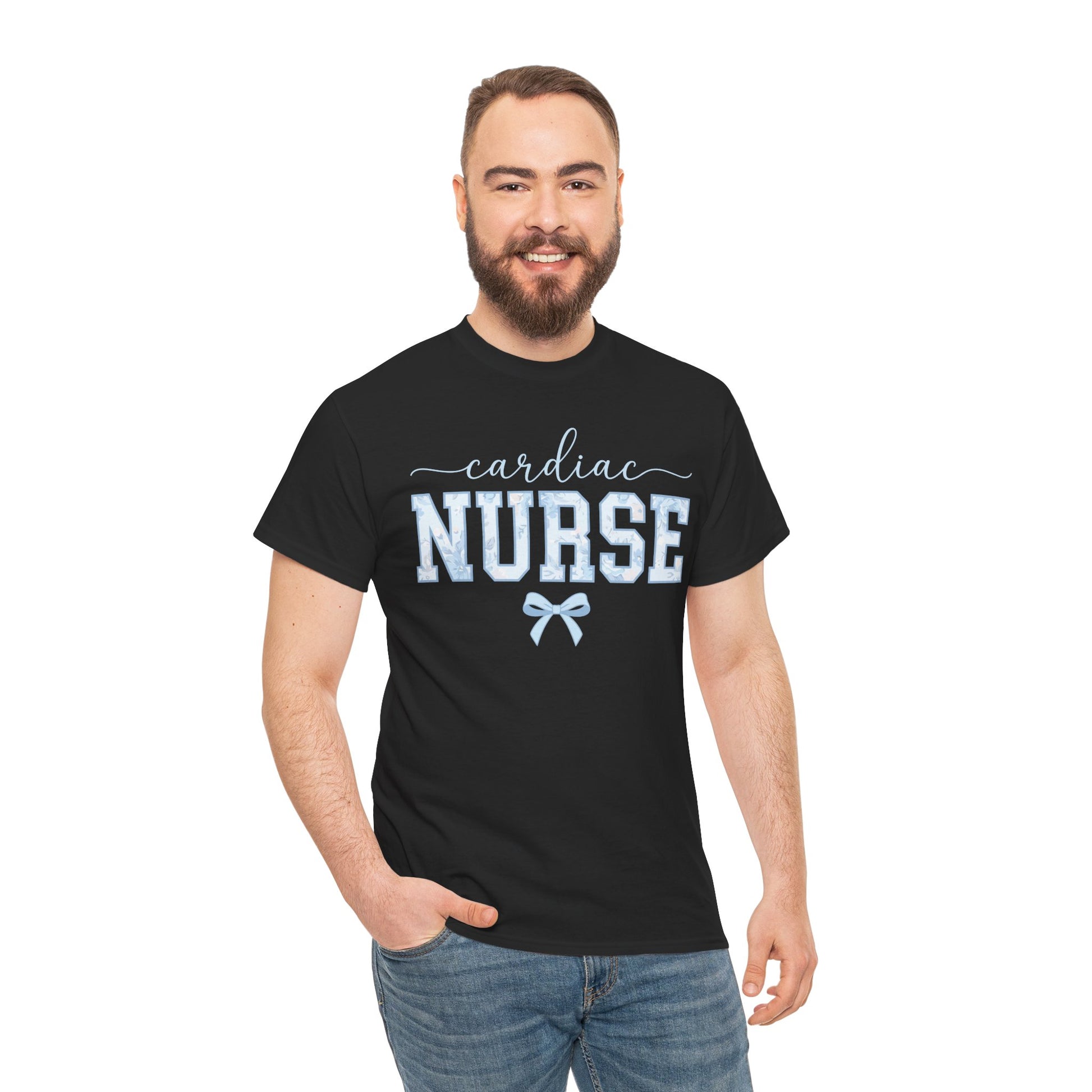 Cardiac Nurse Floral Aesthetic Unisex T-shirt Gift for Nurses | TEEZOCA 